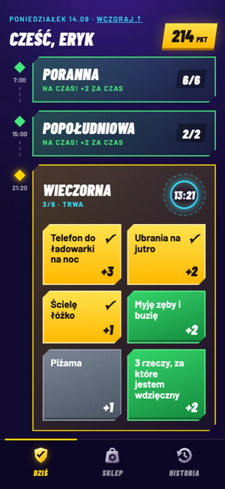 Rutyna rozłożona na pojedyncze zadania